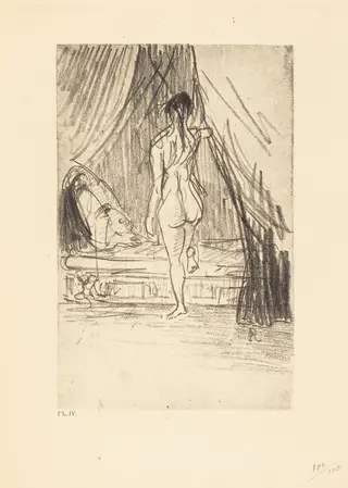 Volupte, Fantome Elastique! (Pleasure, elastic phantom!), by Odilon Redon, ink, 1890
