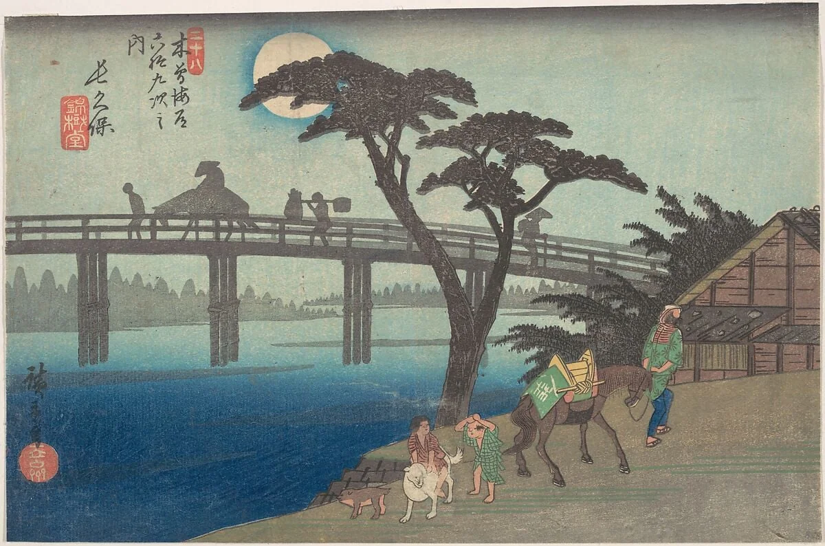 木曽海道六拾九次之内 長久保|Nagakubo, Station No. 28, detail