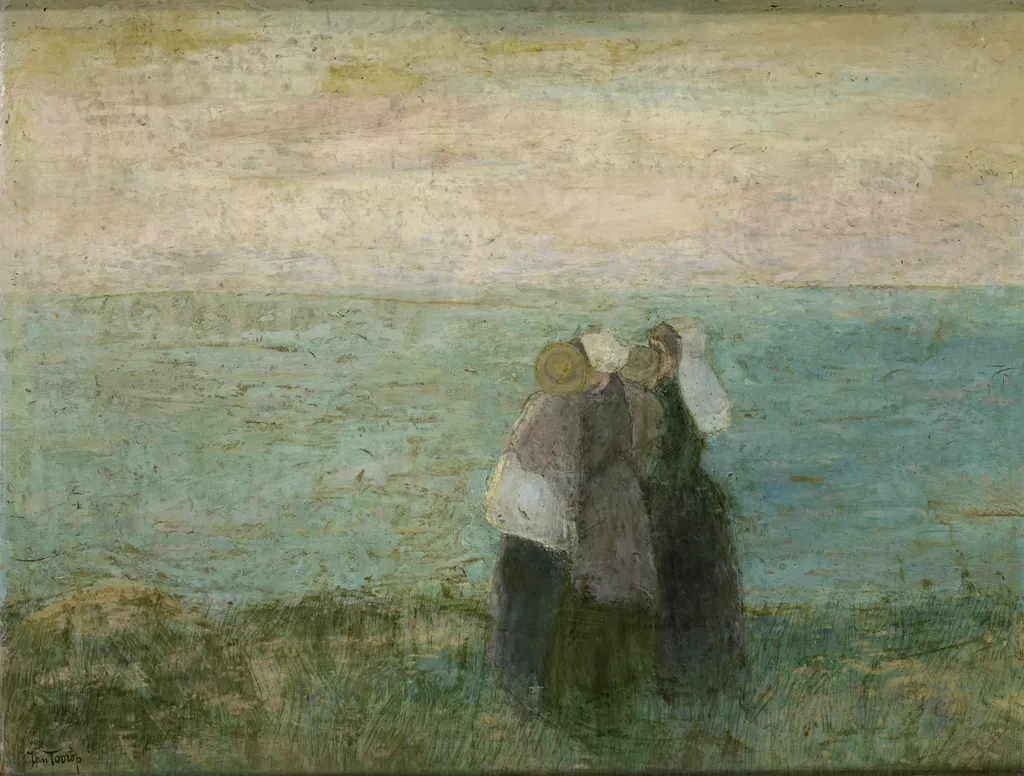 Vrouwen aan zee, by Jan Toorop, oil, 1896