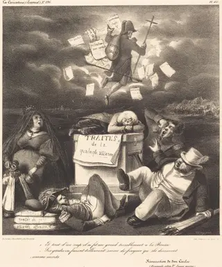 Résurrection de don Carlo..., by Aubert, ink, 1834