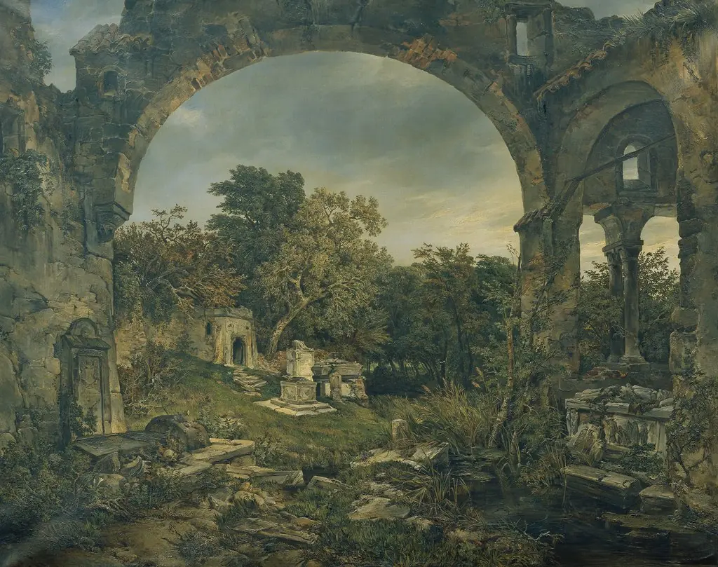 Verödeter Friedhof, by Joseph Selleny, oil, 1847