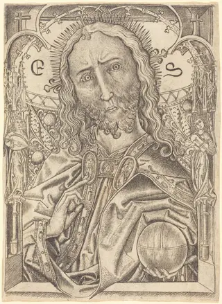 Christ as Saviour, by Master E.S., ink, 1467