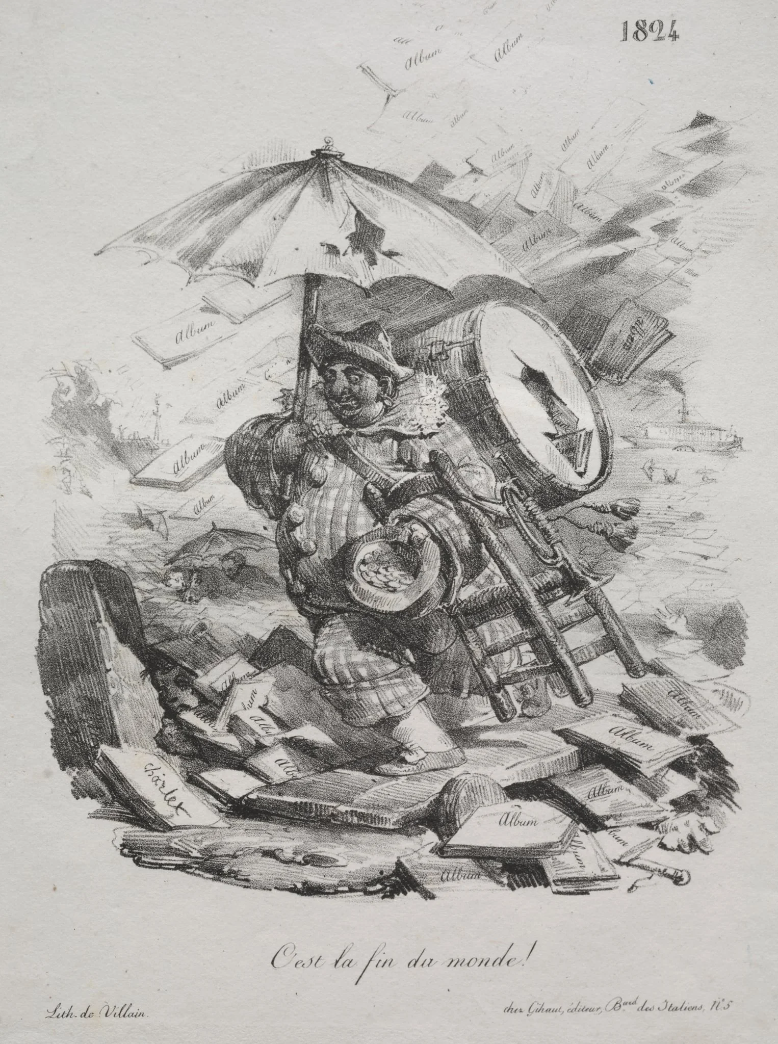 Lithographic Sketches: It is the End of the World! (frontispiece), detail