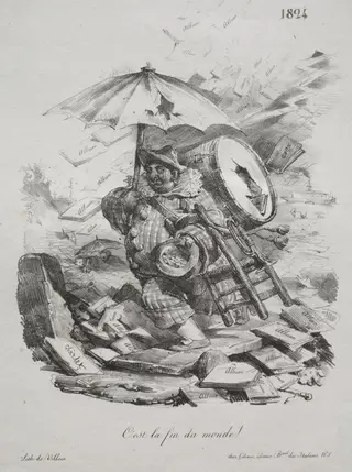 Lithographic Sketches:  It is the End of the World! (frontispiece), by Nicolas Toussaint Charlet, 1824