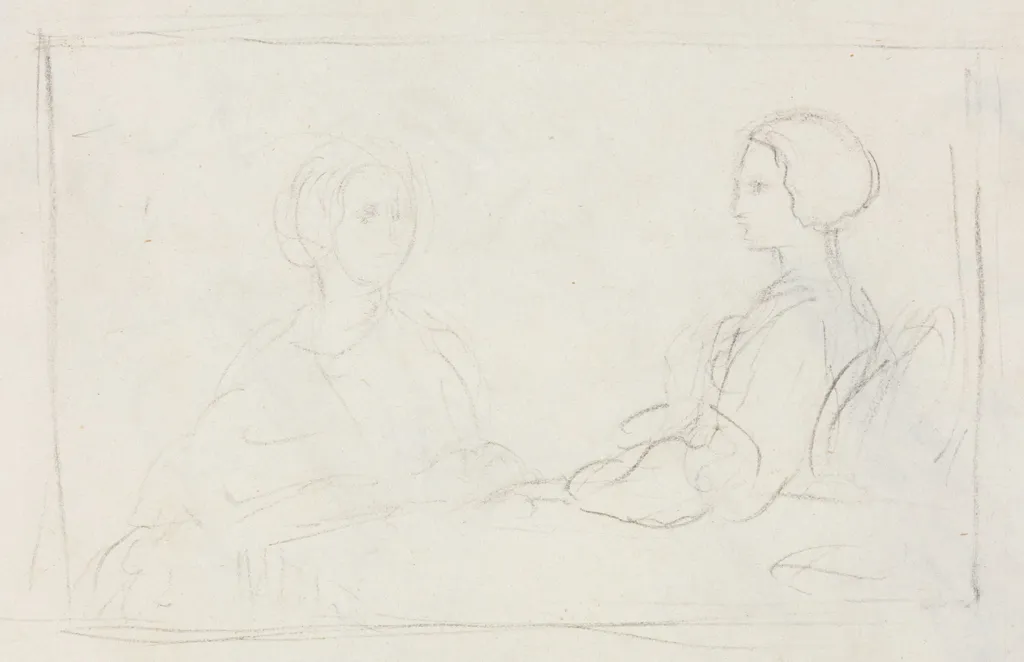 Two Seated Women (verso), by Edgar Degas, 1858