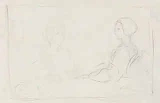 Two Seated Women (verso), by Edgar Degas, 1858