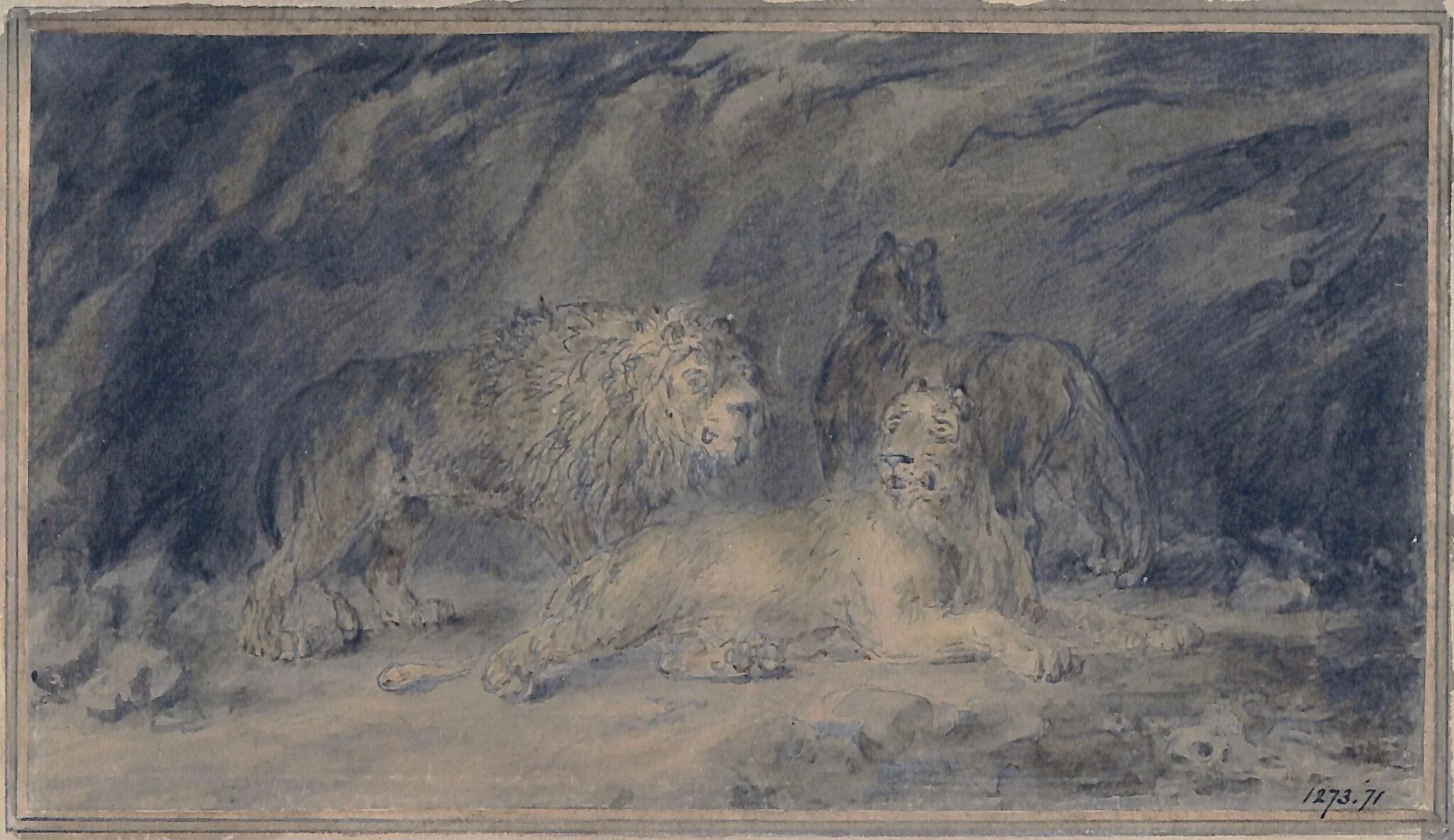 Lion and lionesses, detail