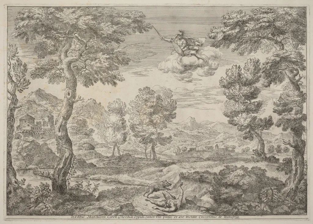 Mars's Revenge on Adonis, by Crescenzio Onofri, ink, 1696