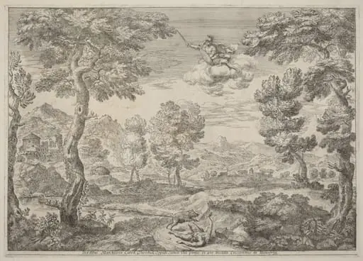 Mars's Revenge on Adonis, by Crescenzio Onofri, ink, 1696