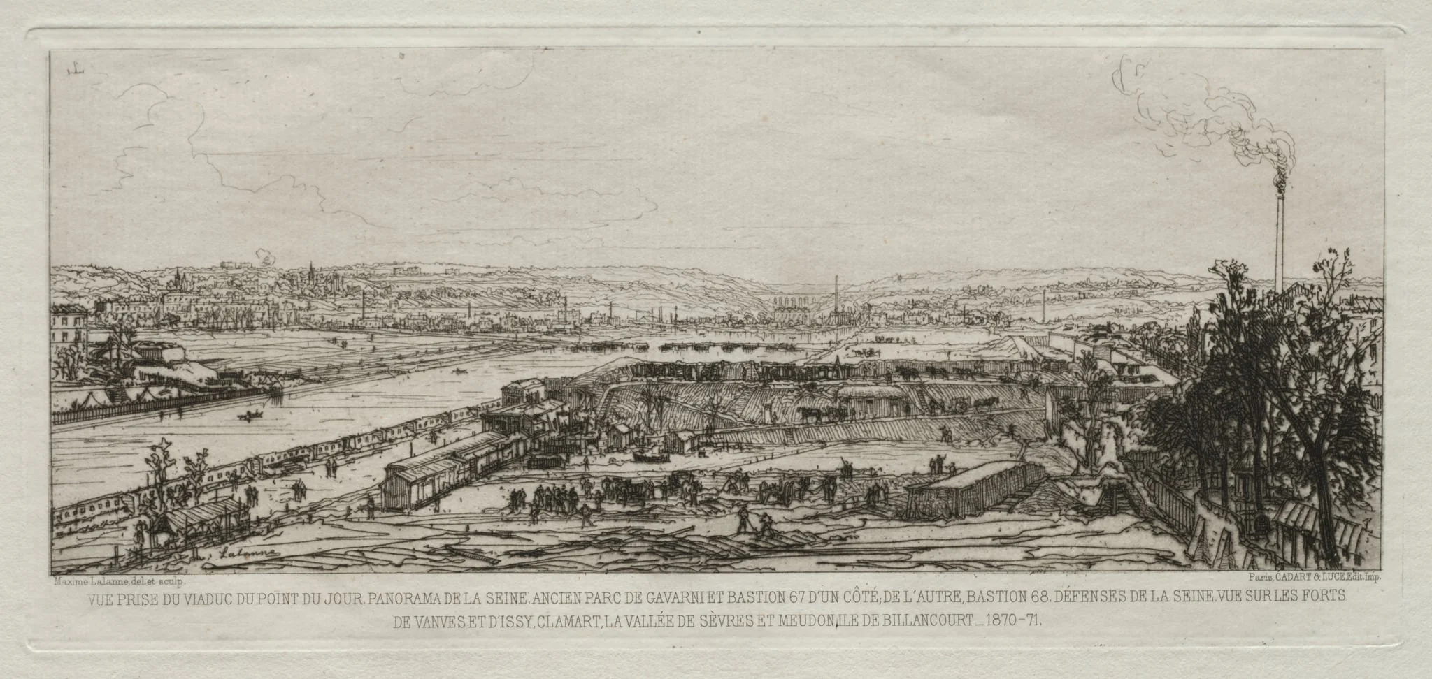 View from the Viaduct at the Pont-du-Jour, Panorama de la Seine, detail