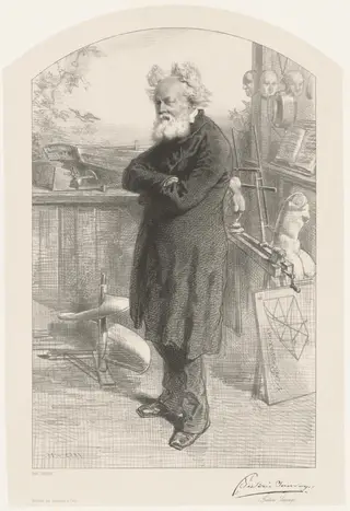 Frédéric Sauvage, by Paul Gavarni, ink, 1853