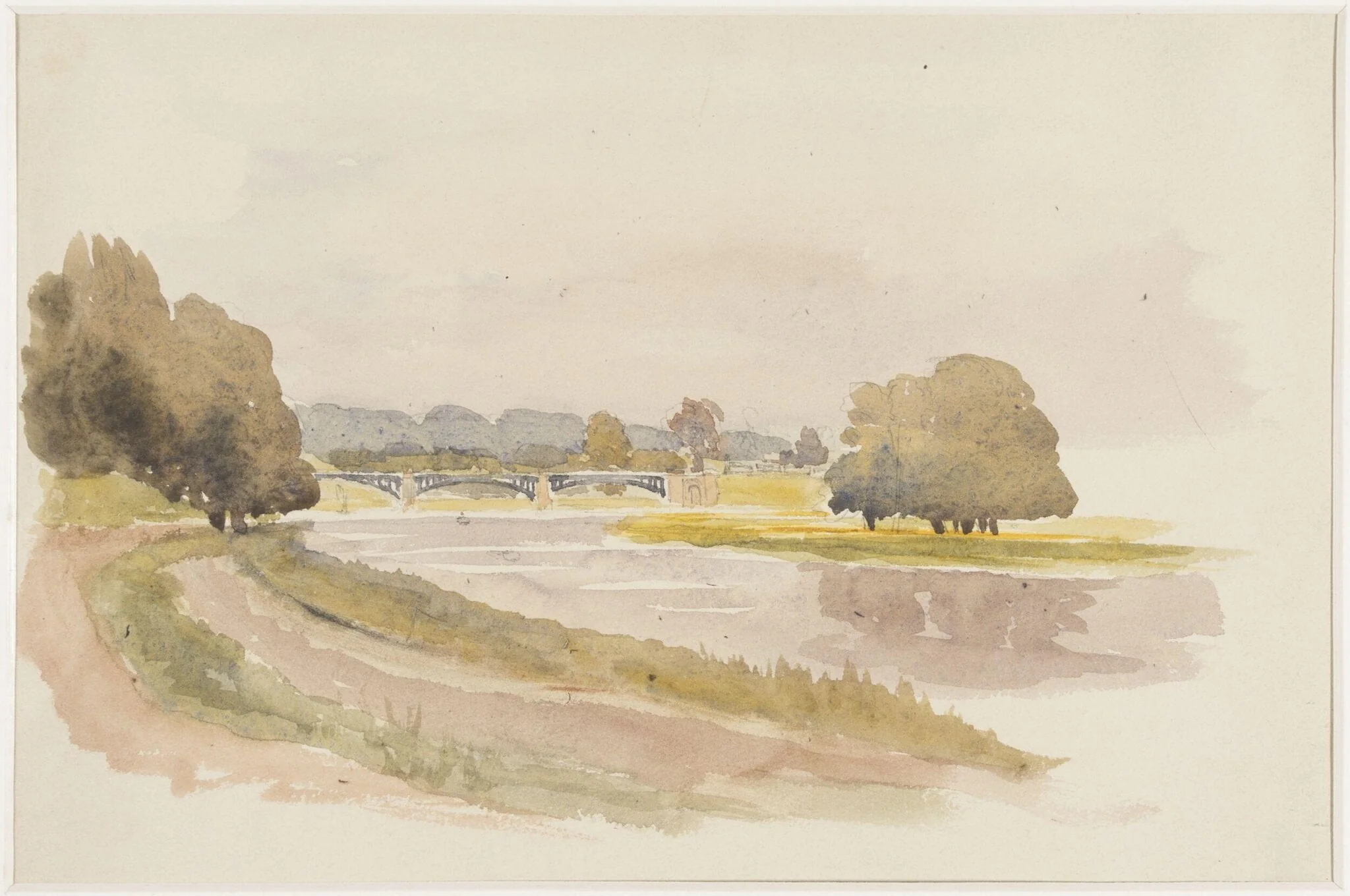 View of the bend of a river, detail