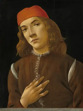 Portrait of a Youth, by Sandro Botticelli, tempera, 1484