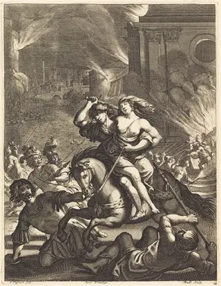 Illustration to Jean Desmarets' "L'Ariane", by Abraham Bosse, ink, 1639