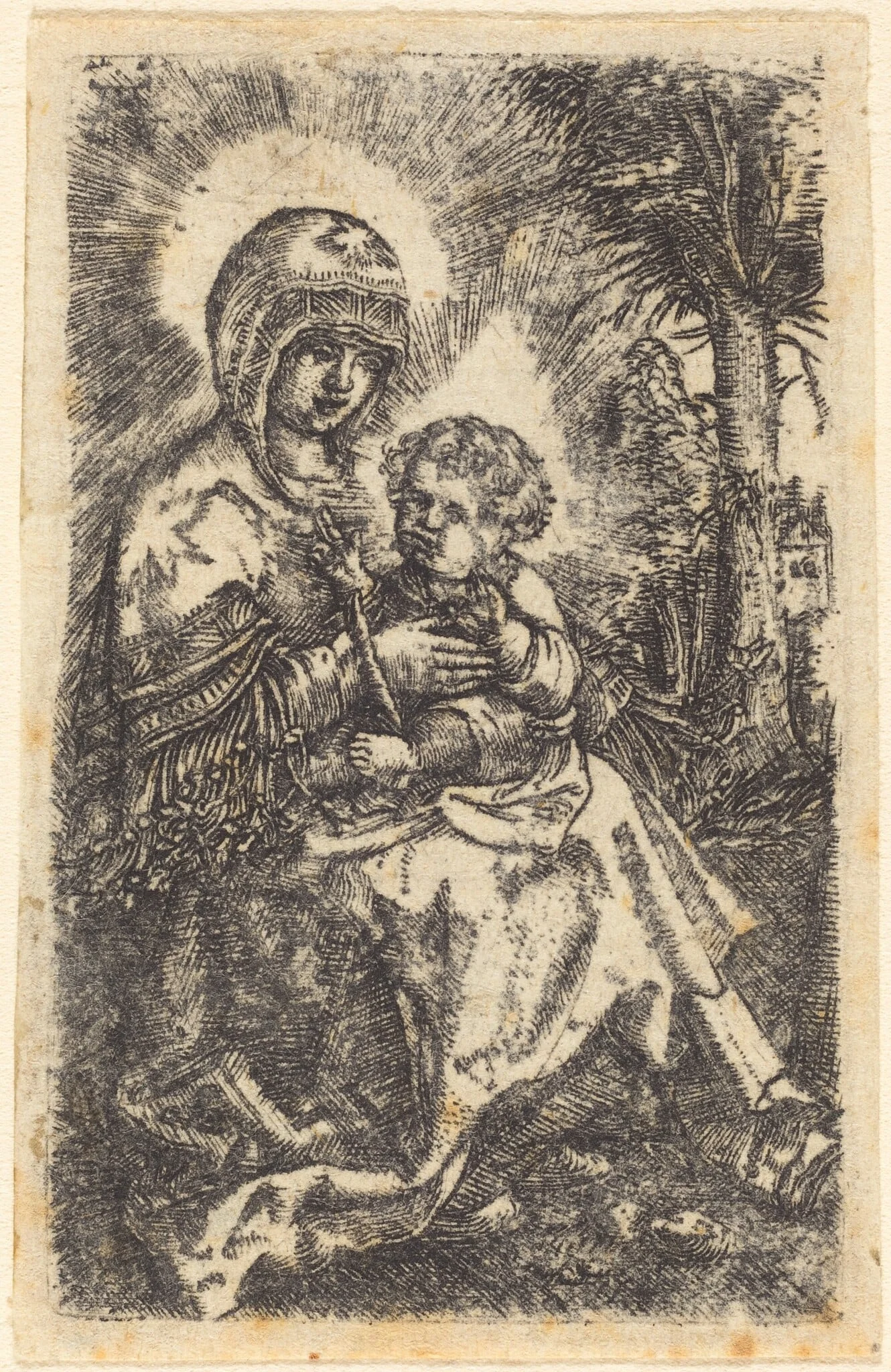 The Beautiful Virgin of Regensburg Seated in a Landscape, detail