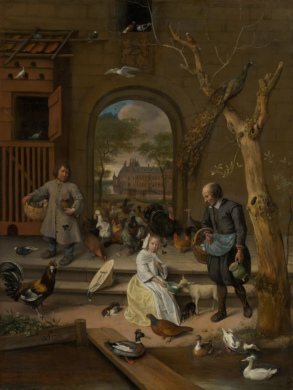 Portrait of Bernardina Margriet van Raesfelt, also known as 'The Chicken Yard', by Jan Steen, oil, 1660