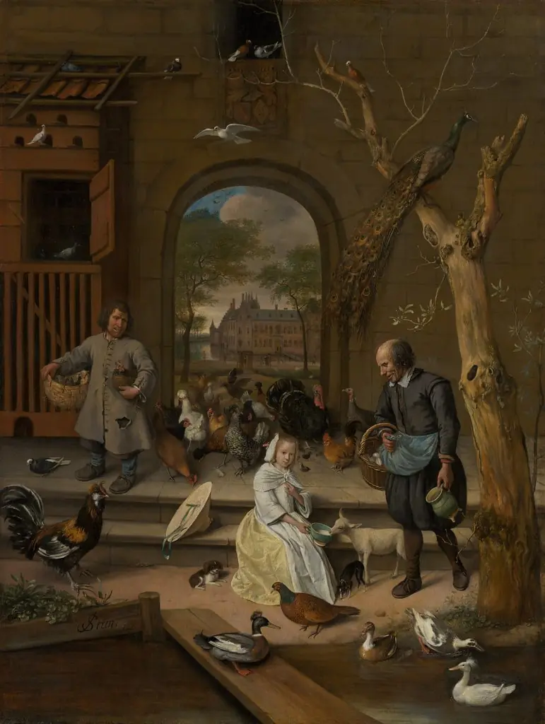 Portrait of Bernardina Margriet van Raesfelt, also known as 'The Chicken Yard', by Jan Steen, oil, 1660