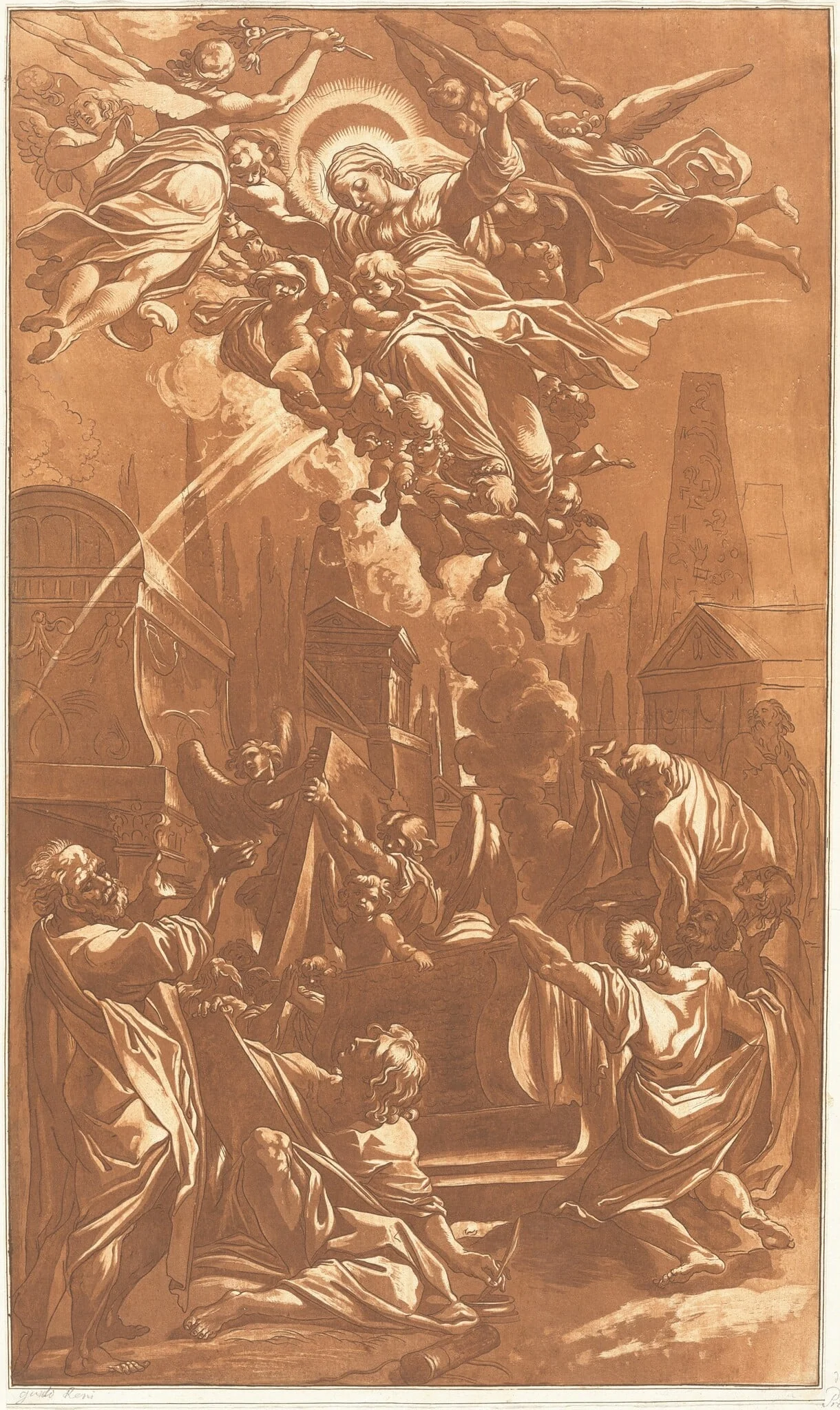 The Ascension of the Virgin, detail