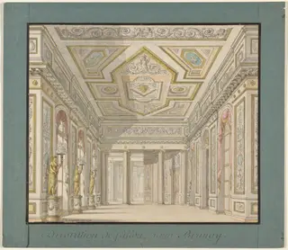 Décoration de sallon pour  Brunoy (Design for the Interior of the Château de Brunoy), by Jean Démosthène Dugourc, watercolor, 1781