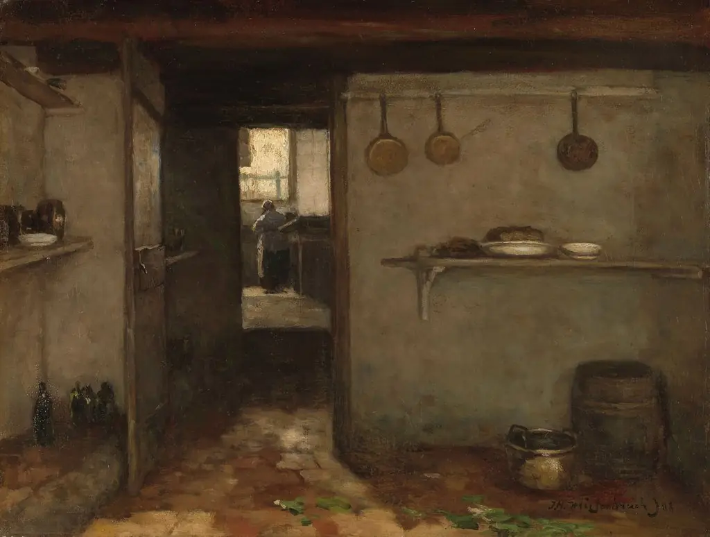Cellar of the Artist’s Home in The Hague, by Johan Hendrik Weissenbruch, oil, 1894