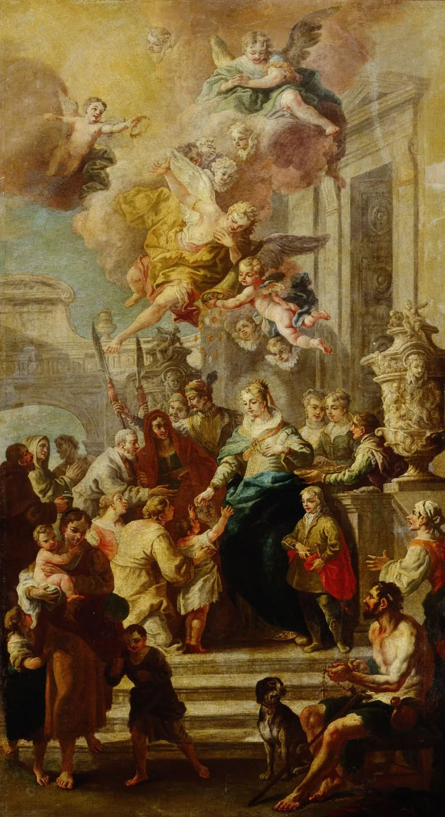 Alms donation from St. Elizabeth of Portugal, detail