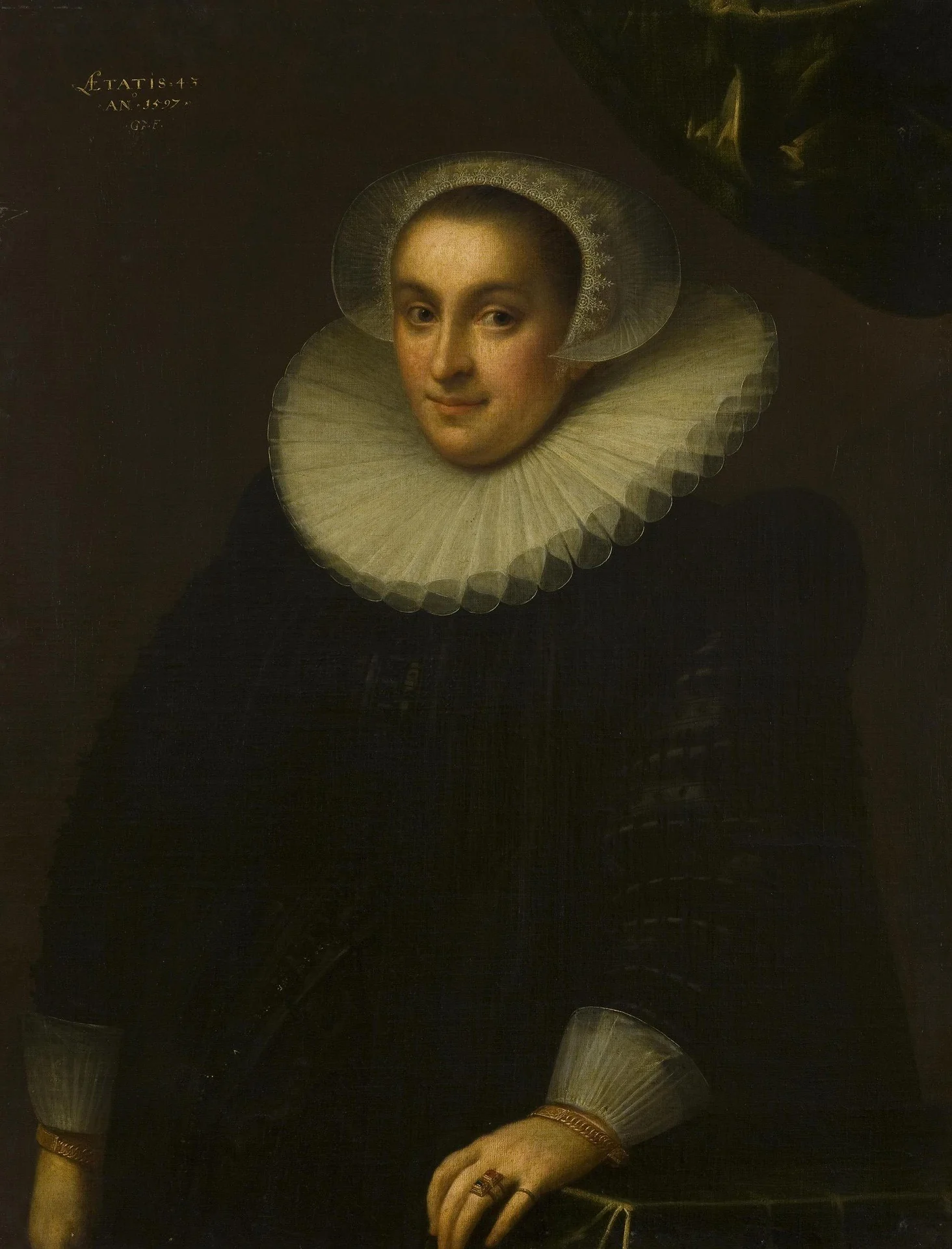 Portrait of Cornelia Bot, wife of Gottfried Houtappel, detail