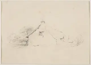 A cottage with trees, by Thomas Sidney Cooper, 1850