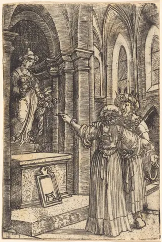 Solomon Praying to the Idols, by Albrecht Altdorfer, ink, 1519
