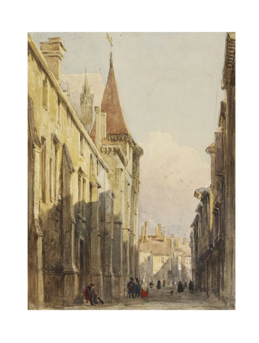 Street in Beauvais, by David Cox, watercolor, 1850
