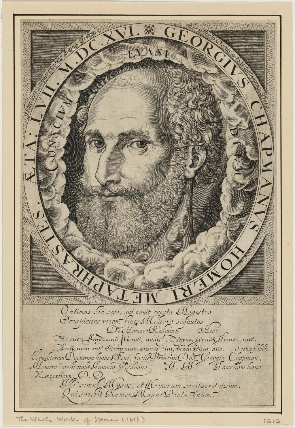 George Chapman, by William Hole, ink, 1616