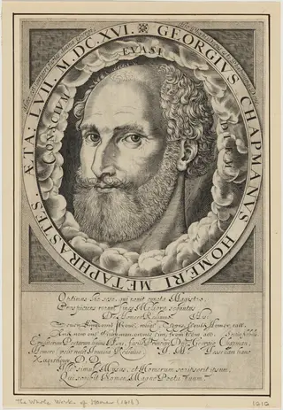 George Chapman, by William Hole, ink, 1616