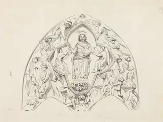 Last Judgment, Lincoln Cathedral, by W. Walton, ink, 1829