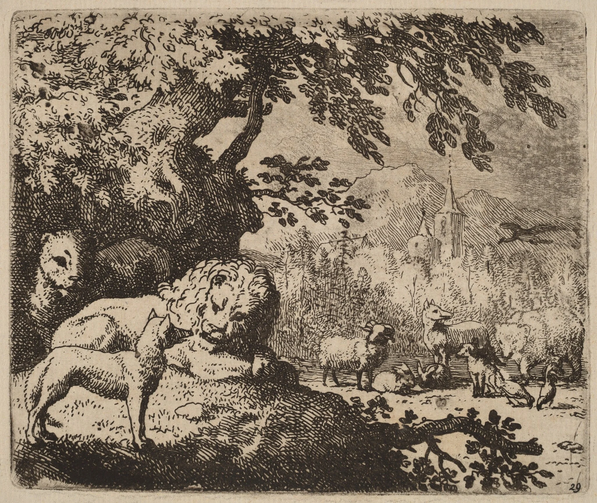 Reynard in Council with the Lion and Lioness, detail