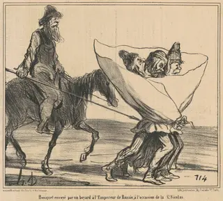 Bouquet envoyé ... A l'empereur de Russie ..., by Honoré Daumier, ink, 1854