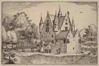 A Castle, by Claes Jansz Visscher, ink, 1612