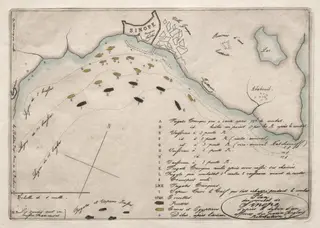 Map of the Battle of Sinope, by Charles Meryon, 1853