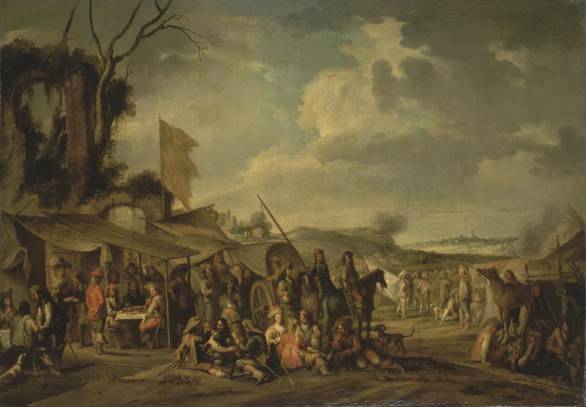 A Camp by the Ruins, detail