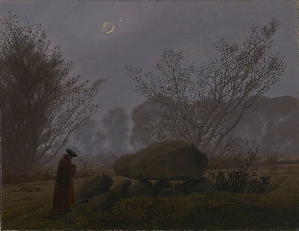 Walk at Dusk, by Caspar David Friedrich, oil, 1837