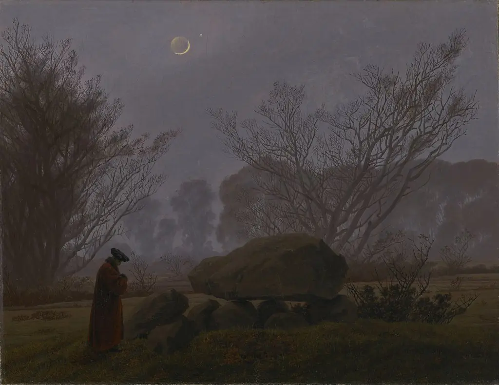 Walk at Dusk, by Caspar David Friedrich, oil, 1837