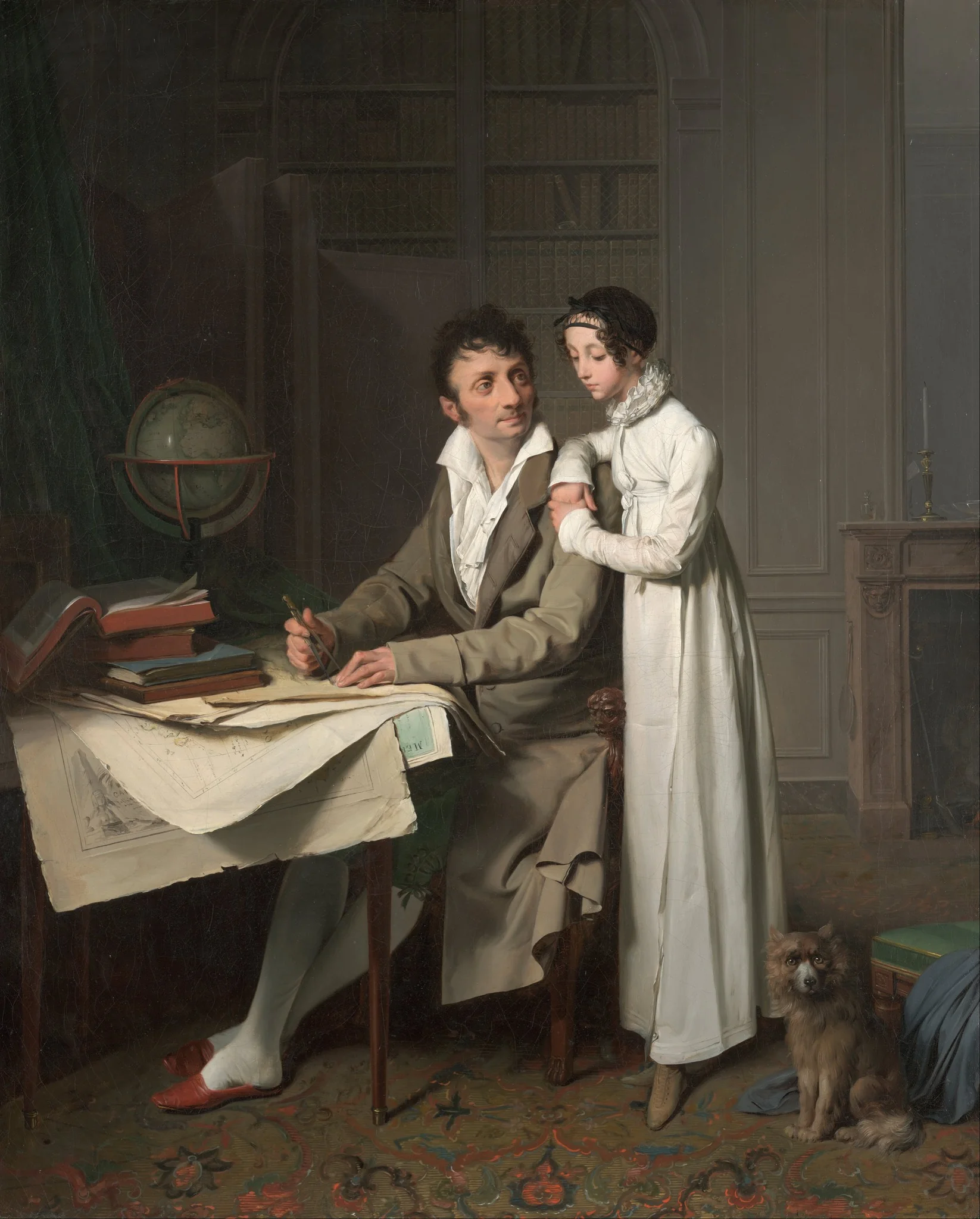 The Geography Lesson (Portrait of Monsieur Gaudry and His Daughter), detail