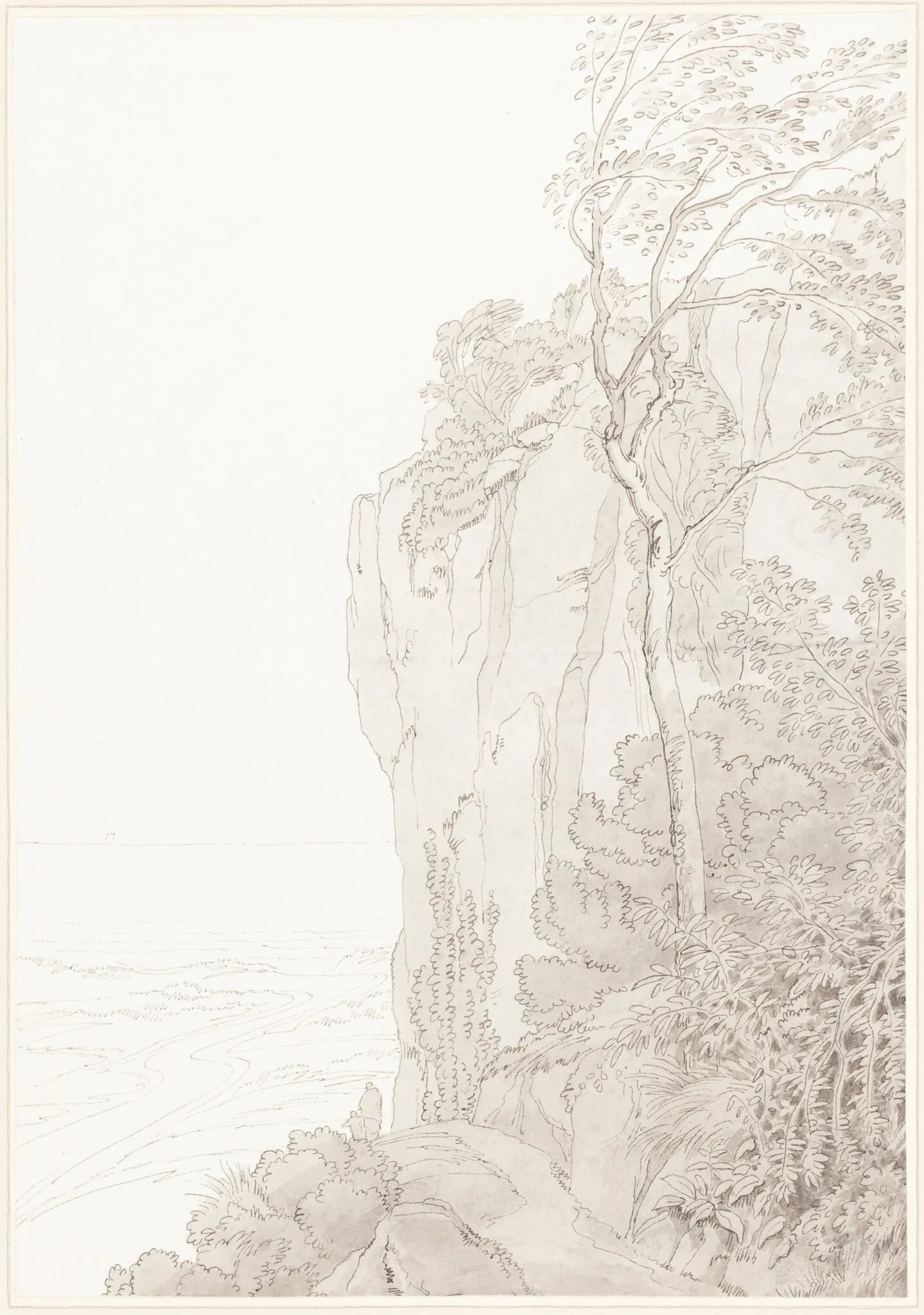 Sheer Cliffs above a Coastal Road, detail