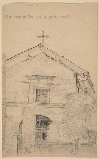 Mission Dolores, San Francisco, by Arthur B. Davies, graphite, 1913
