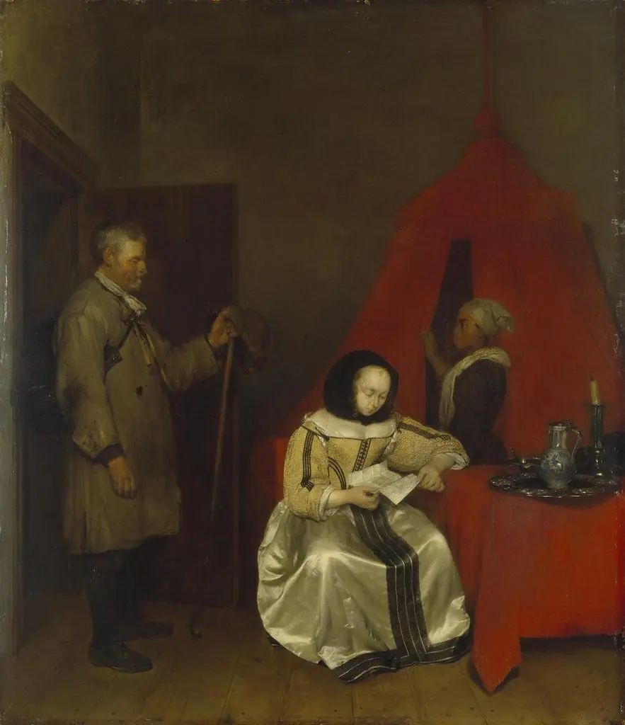 Rural Postman, by Gerard ter Borch, oil, 1654