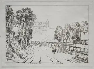 Liber Studiorum:  St. Catherine's Hill, near Guilford, by Joseph Mallord William Turner, 1823
