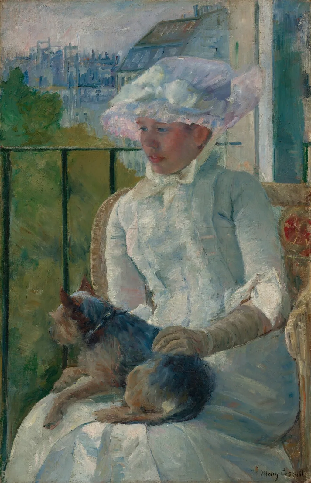 Young Girl at a Window, by Mary Cassatt, oil, 1884