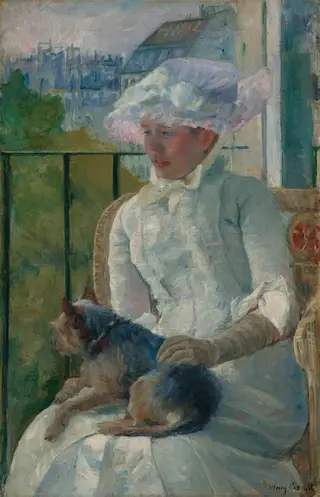 Young Girl at a Window, by Mary Cassatt, oil, 1884