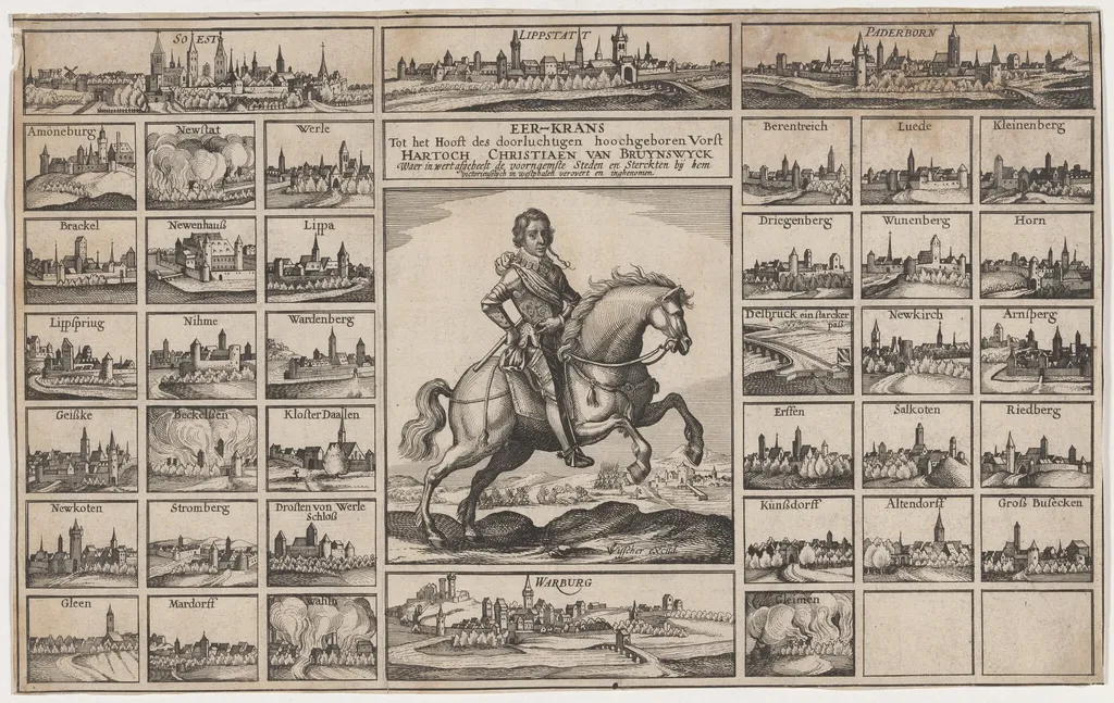 Hartoch Christian of Brunswick, by Claes Jansz Visscher, ink, 1619