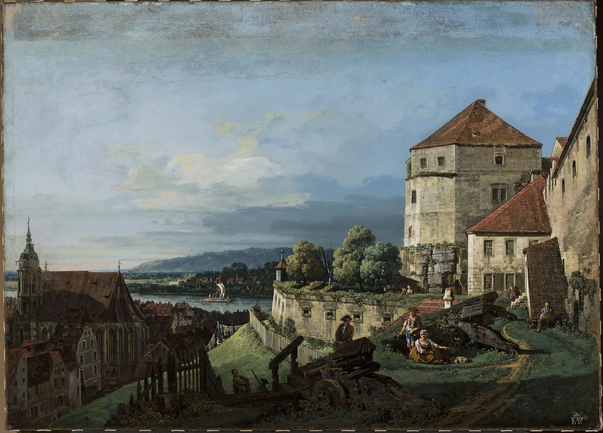 View of Pirna in Saxony, detail