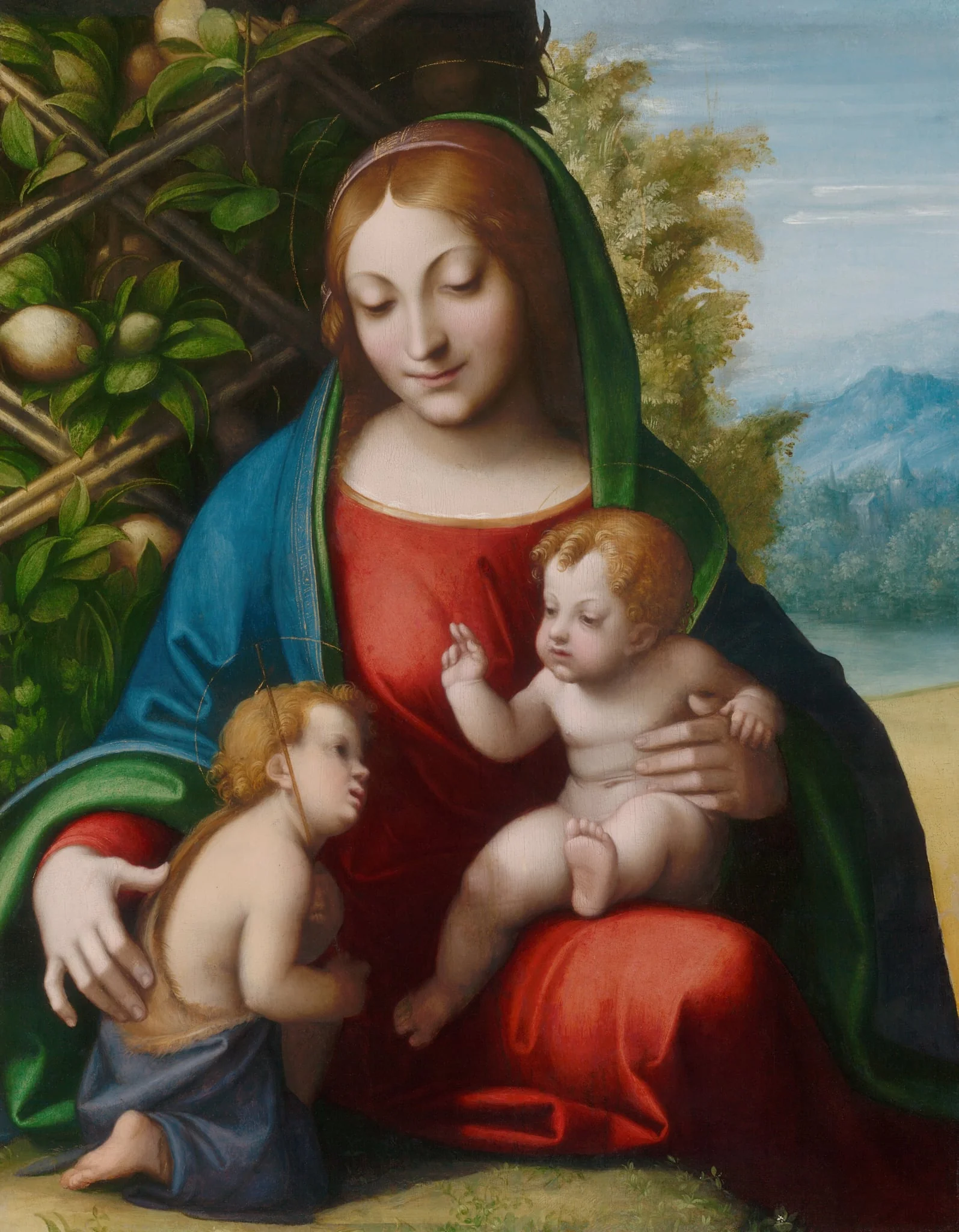 Virgin and Child with the Young Saint John the Baptist, detail