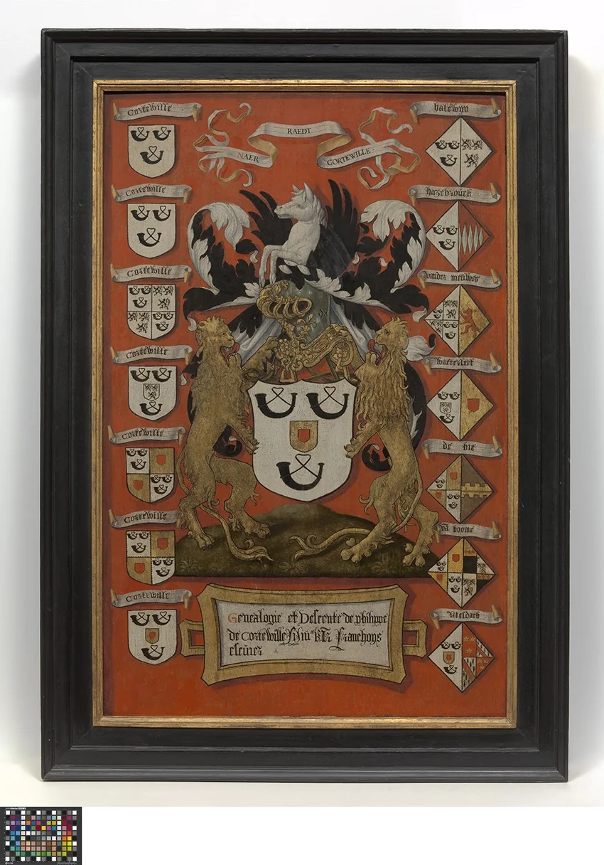 Pedigree of Filips de Cortewille, detail